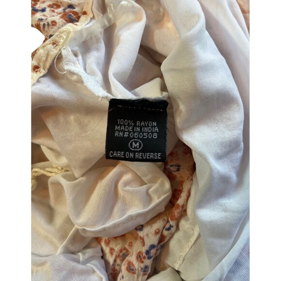 NWOT Fisherman's Daughter Floral Crop Top Tank‎ Strappy Orange Blue Boho Flowy M - Picture 9 of 13